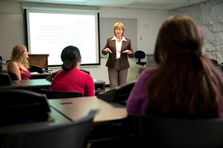 instructor in front of class