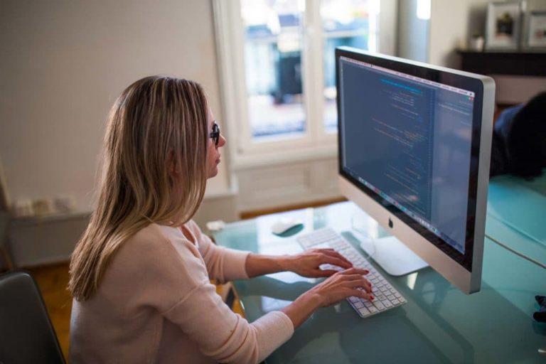 student at computer